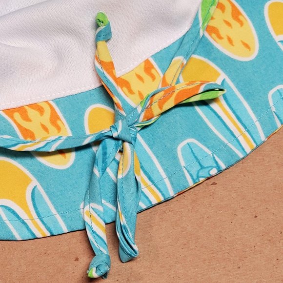 I Play Bucket Sun Hat 2T-4T Aqua Surfboard - Picture 5 of 10